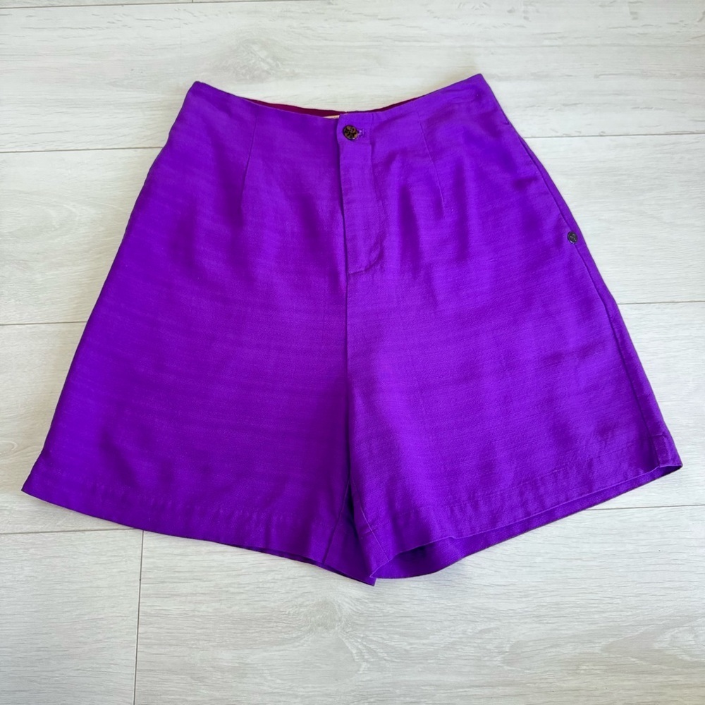Maison Scotch Para Dise Violet Clean Cut Smart Airy High Waisted Shorts Sz XS - Picture 1 of 11